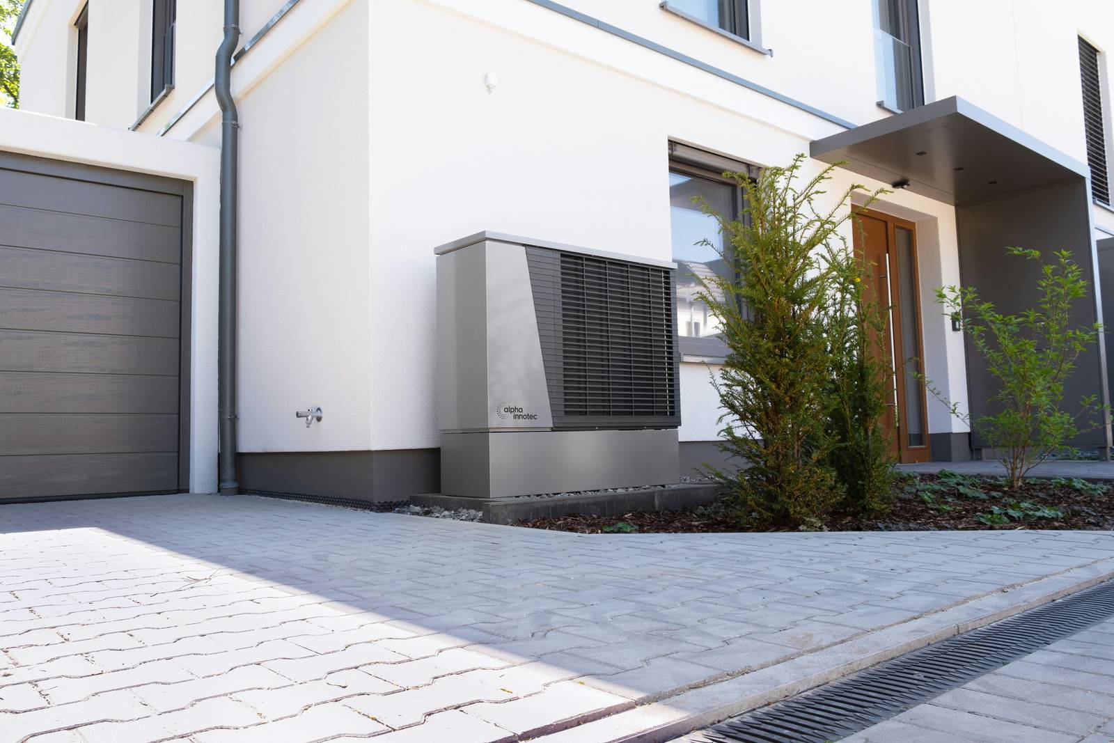 A new heat-pump air conditioning unit installed outside the home